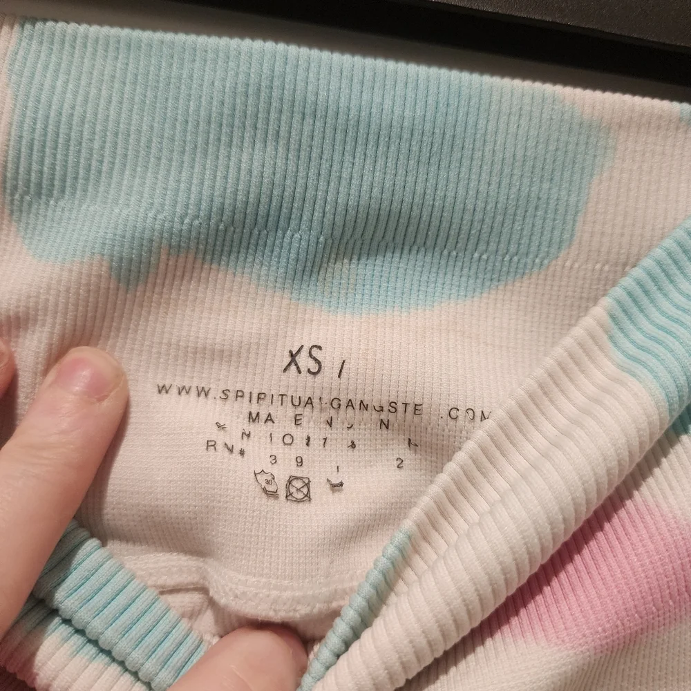 Spiritual Gangster Crop Top Bra Biker Shorts Tie Dye Set - Picture 5 of 15